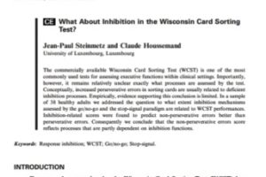 Wisconsin Card Soting Test - Aktuelle Studie von 2011